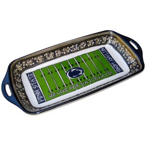 melamine dish with Penn State football field
